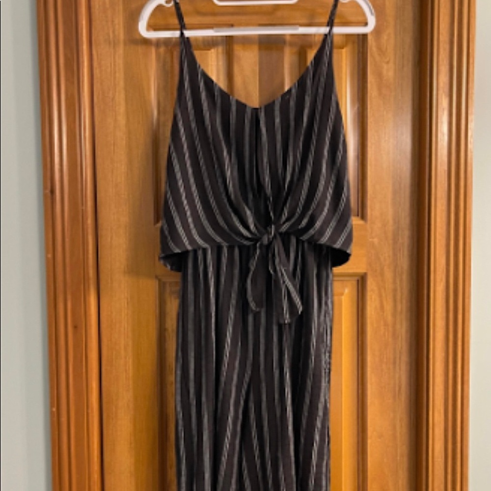 Striped, Front Tie Jumpsuit